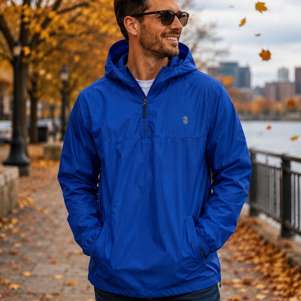 IZOD Men's Mesh Lined Windbreaker EUC